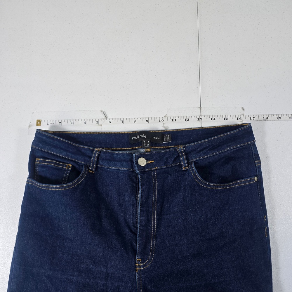 Long Tall Sally Womens Skinny Jeans Indigo Blue Dark Wash 36 Inseam US 14 13599 - Picture 3 of 10